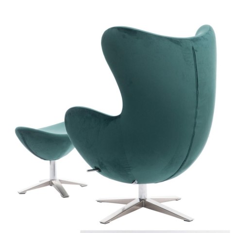 D2.DESIGN Fotel Jajo Velvet zielony ciemny z podnó żkiem D2.DESIGN Fotel Jajo Velvet zielony ciemny z podnó żkiem