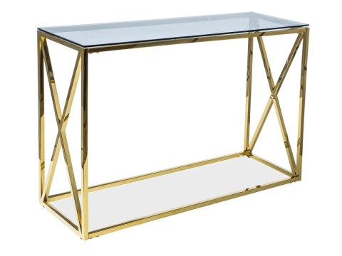 KONSOLKA PROSTOKĄTNA ELISE C SIGNAL SZKŁO HARTOWANE DYMIONE/ METAL ZŁOTY 120X40 KONSOLKA PROSTOKĄTNA ELISE C SIGNAL SZKŁO HARTOWANE DYMIONE/ METAL ZŁOTY 120X40