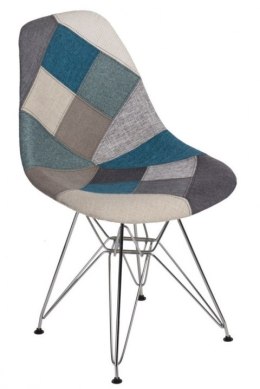 D2.DESIGN Krzesło P016 DSR patchwork nieb - szary