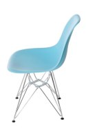 D2.DESIGN Krzesło P016 PP tworzywo ocean blue niebieskie, chromowane nogi metalowe wygodne i funkcjonalne D2.DESIGN Krzesło P016 PP tworzywo ocean blue niebieskie, chromowane nogi metalowe wygodne i funkcjonalne