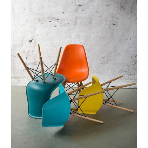 D2.DESIGN Krzesło P016W PP tworzywo niebieski ocean blue, drewniane nogi ergonomiczne i wygodne D2.DESIGN Krzesło P016W PP tworzywo niebieski ocean blue, drewniane nogi ergonomiczne i wygodne