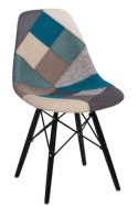 D2.DESIGN Krzesło P016W Patchwork nieb-szary/black D2.DESIGN Krzesło P016W Patchwork nieb-szary/black