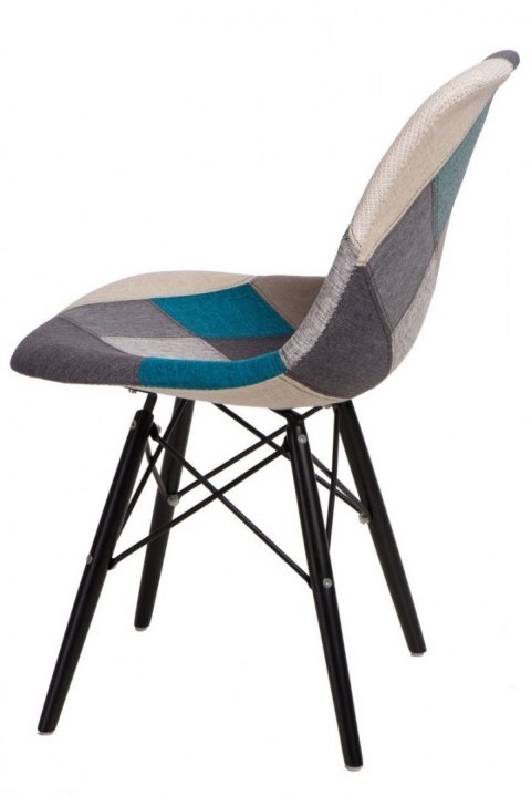 D2.DESIGN Krzesło P016W Patchwork nieb-szary/black D2.DESIGN Krzesło P016W Patchwork nieb-szary/black