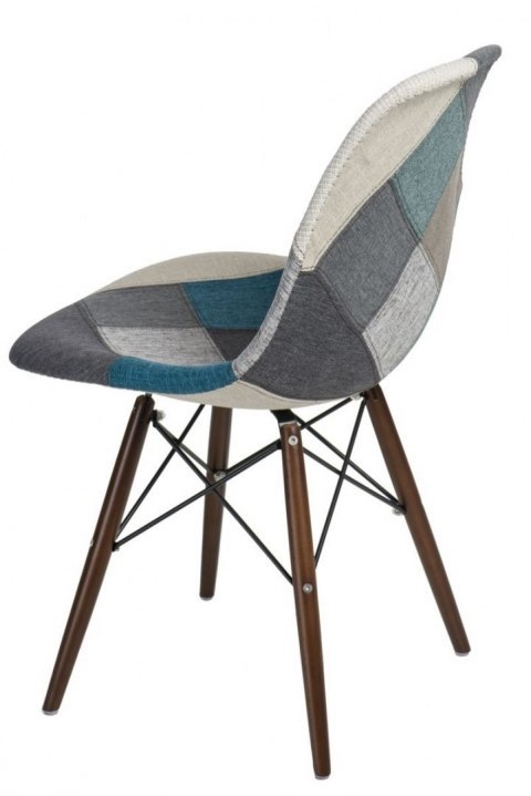 D2.DESIGN Krzesło P016W patchwork nieb-szary/ dark D2.DESIGN Krzesło P016W patchwork nieb-szary/ dark
