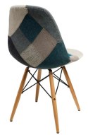 D2.DESIGN Krzesło P016W patchwork nieb-szary drewn D2.DESIGN Krzesło P016W patchwork nieb-szary drewn