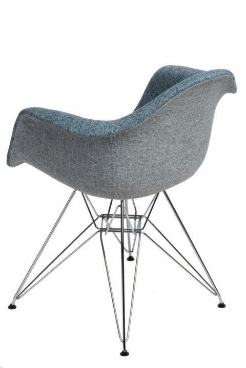 D2.DESIGN Krzesło P018 DAR Duo tapicerka niebiesko - szary podstawa metal chromowany z podłokietnikami D2.DESIGN Krzesło P018 DAR Duo tapicerka niebiesko - szary podstawa metal chromowany z podłokietnikami