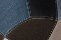 D2.DESIGN Krzesło P018W patchwork niebiesko-szary podstawa drewniana D2.DESIGN Krzesło P018W patchwork niebiesko-szary podstawa drewniana