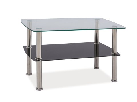 SIGNAL ŁAWA IRENE SZKŁO HARTOWANE TRANSPARENTNY / NOGI METAL CHROM 75x45x45 Z PÓŁKĄ SIGNAL ŁAWA IRENE SZKŁO HARTOWANE TRANSPARENTNY / NOGI METAL CHROM 75x45x45 Z PÓŁKĄ