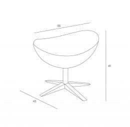 D2.DESIGN Podnóżek Jajo Soft wełna oliwkowy JA-2720