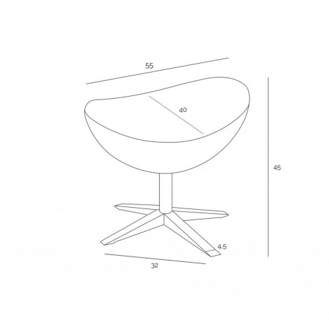 D2.DESIGN Podnóżek Jajo Velvet srebrny D2.DESIGN Podnóżek Jajo Velvet srebrny