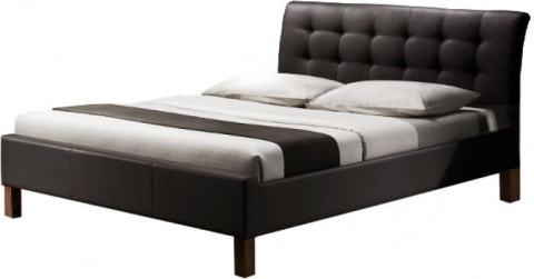 ŁÓŻKO DWUOSOBOWE do sypialni SAMARA 160x200 Halmar ekoskóra CZARNE ŁÓŻKO DWUOSOBOWE do sypialni SAMARA 160x200 Halmar ekoskóra CZARNE