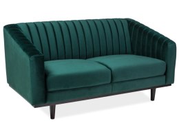 SIGNAL SOFA KANAPA ASPREY 2 VELVET ZIELONY BLUVEL 78 / DREWNO WENGE PODŁOKIETNIKI