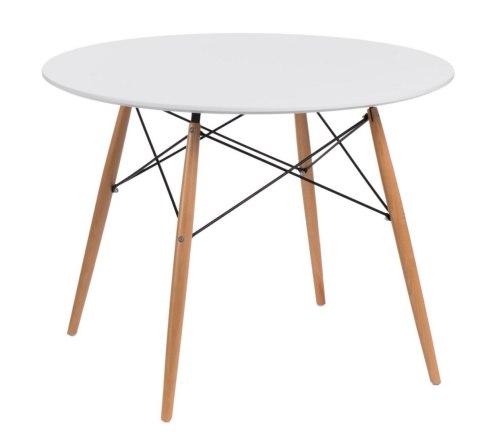 STÓŁ OKRĄGŁY DTW 100 cm blat BIAŁY MDF LAKIEROWANY Intesi PODSTAWA DREWNO BUKOWE Z METALOWYMI ŁĄCZENIAMI CZARNYMI STÓŁ OKRĄGŁY DTW 100 cm blat BIAŁY MDF LAKIEROWANY Intesi PODSTAWA DREWNO BUKOWE Z METALOWYMI ŁĄCZENIAMI CZARNYMI