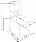 Halmar CALI fotelik konferecyjny stelaż - chrom, siedzisko - biały / popiel