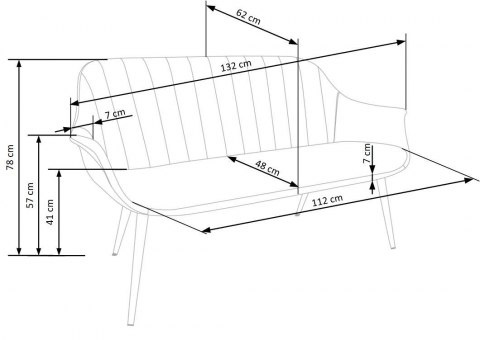 Halmar sofa ELEGANCE 2 XL tapicerka tkanina - ciemny zielony, nogi - stal malowana złote Halmar sofa ELEGANCE 2 XL tapicerka tkanina - ciemny zielony, nogi - stal malowana złote