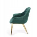 Halmar ELEGANCE 2 fotel wypoczynkowy tapicerka - ciemny zielony, nogi - złote