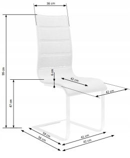 Halmar K104 krzesło biały/popiel ekoskóra