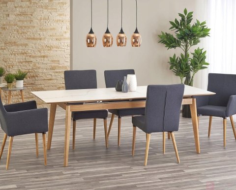 Halmar K274 krzesło z podłkietnikami ciemny popiel materiał: tkanina / drewno lite Halmar K274 krzesło z podłkietnikami ciemny popiel materiał: tkanina / drewno lite