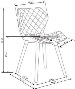 Halmar K277 krzesło biały / popielaty tkanina, ekoskóra, drewno lite