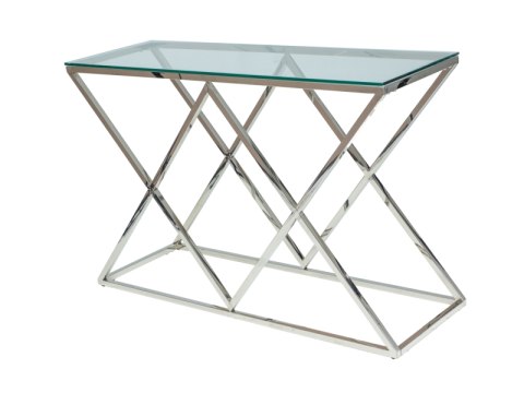 KONSOLKA SZKLANA ZEGNA C TRANSPARENTNY / PODSTAWA METAL CHROM 120X40 SIGNAL KONSOLKA SZKLANA ZEGNA C TRANSPARENTNY / PODSTAWA METAL CHROM 120X40 SIGNAL