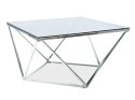 SIGNAL ŁAWA STOLIK SILVER A KWADRATOWA BLAT SZKŁO HARTOWANE DYMIONE/ STELAŻ METAL SREBRNY 80X80 SIGNAL ŁAWA STOLIK SILVER A KWADRATOWA BLAT SZKŁO HARTOWANE DYMIONE/ STELAŻ METAL SREBRNY 80X80
