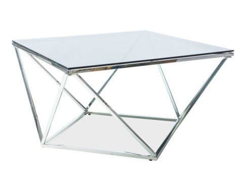 SIGNAL ŁAWA STOLIK SILVER A KWADRATOWA BLAT SZKŁO HARTOWANE DYMIONE/ STELAŻ METAL SREBRNY 80X80 SIGNAL ŁAWA STOLIK SILVER A KWADRATOWA BLAT SZKŁO HARTOWANE DYMIONE/ STELAŻ METAL SREBRNY 80X80