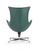 Halmar LUXOR fotel wypoczynkowy Zielony ekoskóra kompozytowa/stal nierdzewna