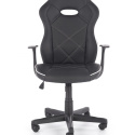 Halmar RAMBLER fotel obrotowy gabinetowy czarny / biały ekoskóra TILT gamingowy krzesło do biurka Gamingowe
