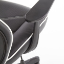Halmar RAMBLER fotel obrotowy gabinetowy czarny / biały ekoskóra TILT gamingowy krzesło do biurka Gamingowe