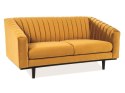 SIGNAL SOFA KANAPA ASPREY 2 TAPICERKA VELVET CURRY BLUVEL 68 / DREWNO WENGE ŻÓŁTY DEKORACYJNE PRZESZYCIA Z PODŁOKIETNIKAMI