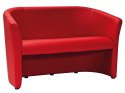 SIGNAL SOFA KANAPA TM-2 TAPICEROWANA CZERWONA EKOSKÓRA / WENGE DWUOSOBOWA