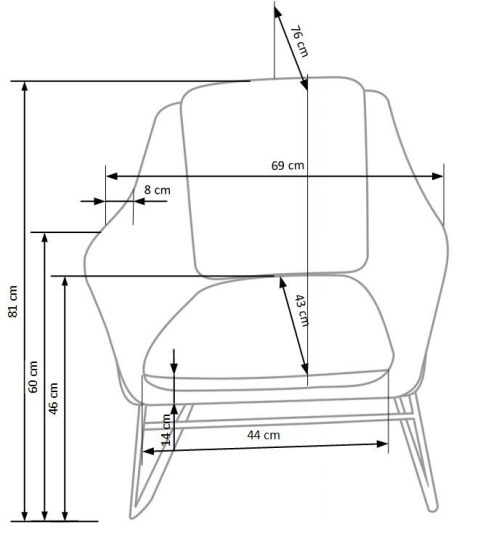 Halmar SOFT 2 fotel wypoczynkowy czarny stelaż, jasny popiel materiał: tkanina / stal malowana Halmar SOFT 2 fotel wypoczynkowy czarny stelaż, jasny popiel materiał: tkanina / stal malowana