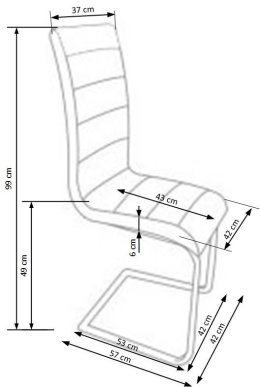 Halmar K132 krzesło biało-czarny ekoskóra płozy