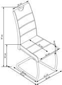 Halmar K211 krzesło do jadalni na płozach biały ekoskóra / stal chromowana