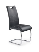 Halmar K211 krzesło do jadalni czarny materiał: stal chromowana / ekoskóra