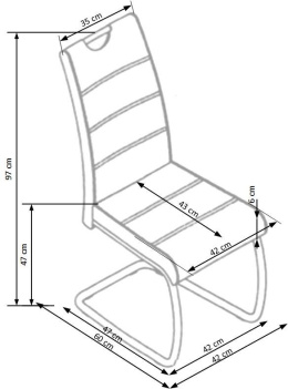 Halmar K211 krzesło popiel materiał: stal chromowana / ekoskóra