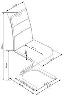 Halmar K291 krzesło do jadalni biały, materiał: ekoskóra / stal