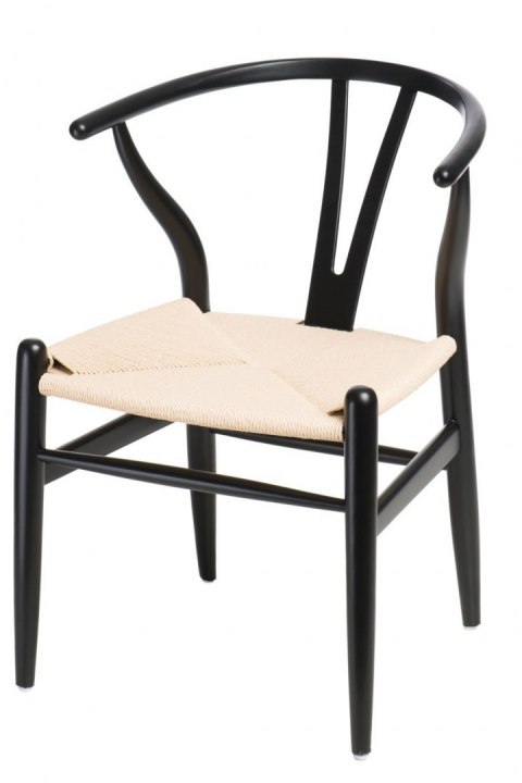 D2.DESIGN Krzesło Wicker siedzisko sznurek jutowy Naturalny drewno bukowe Czarny inspirowane Wishbone D2.DESIGN Krzesło Wicker siedzisko sznurek jutowy Naturalny drewno bukowe Czarny inspirowane Wishbone