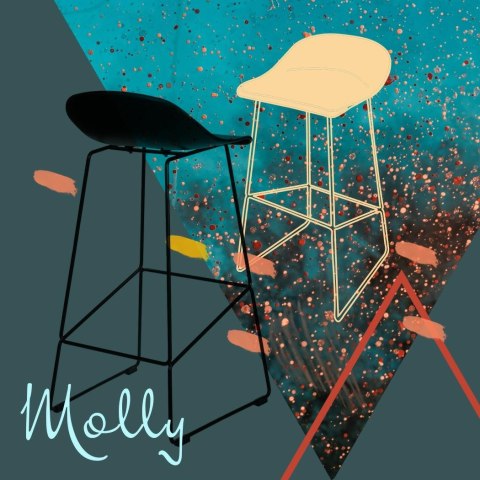 HOKER KRZESŁO BAROWE CZARNE Molly High SIEDZISKO TWORZYWO mat PODSTAWA METALOWA połysk Z PODPÓRKĄ NA NOGI HOKER KRZESŁO BAROWE CZARNE Molly High SIEDZISKO TWORZYWO mat PODSTAWA METALOWA połysk Z PODPÓRKĄ NA NOGI