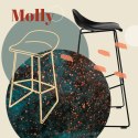 HOKER KRZESŁO BAROWE CZARNE Molly High SIEDZISKO TWORZYWO mat PODSTAWA METALOWA połysk Z PODPÓRKĄ NA NOGI HOKER KRZESŁO BAROWE CZARNE Molly High SIEDZISKO TWORZYWO mat PODSTAWA METALOWA połysk Z PODPÓRKĄ NA NOGI