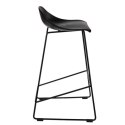 Intesi Hoker Krzesło barowe Molly czarne Low wyprofilowane siedzisko tworzywo mat podstawa metalowa połysk z podnóżkiem