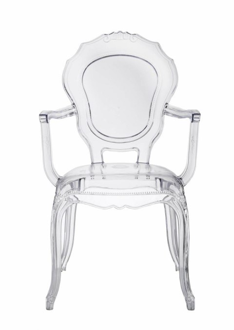 KRZESŁO TRANSPARENTNE Queen Arm Intesi TWORZYWO połysk Z PODŁOKIETNIKAMI DO DOMU I DO LOKALU KRZESŁO TRANSPARENTNE Queen Arm Intesi TWORZYWO połysk Z PODŁOKIETNIKAMI DO DOMU I DO LOKALU