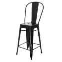 D2.DESIGN Stołek barowy Hoker Paris Back czarny inspirowany Tolix Krzesło barowe 66cm metal do domu i do lokalu D2.DESIGN Stołek barowy Hoker Paris Back czarny inspirowany Tolix Krzesło barowe 66cm metal do domu i do lokalu