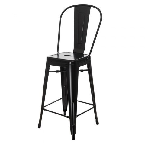 D2.DESIGN Stołek barowy Hoker Paris Back czarny inspirowany Tolix Krzesło barowe 66cm metal do domu i do lokalu D2.DESIGN Stołek barowy Hoker Paris Back czarny inspirowany Tolix Krzesło barowe 66cm metal do domu i do lokalu