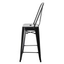 D2.DESIGN Stołek barowy Hoker Paris Back czarny inspirowany Tolix Krzesło barowe 66cm metal do domu i do lokalu D2.DESIGN Stołek barowy Hoker Paris Back czarny inspirowany Tolix Krzesło barowe 66cm metal do domu i do lokalu