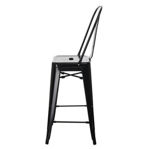 D2.DESIGN Stołek barowy Hoker Paris Back czarny inspirowany Tolix Krzesło barowe 66cm metal do domu i do lokalu D2.DESIGN Stołek barowy Hoker Paris Back czarny inspirowany Tolix Krzesło barowe 66cm metal do domu i do lokalu