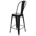 D2.DESIGN Stołek barowy Hoker Paris Back czarny inspirowany Tolix Krzesło barowe 66cm metal do domu i do lokalu D2.DESIGN Stołek barowy Hoker Paris Back czarny inspirowany Tolix Krzesło barowe 66cm metal do domu i do lokalu