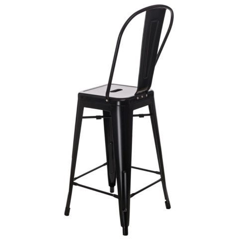 D2.DESIGN Stołek barowy Hoker Paris Back czarny inspirowany Tolix Krzesło barowe 66cm metal do domu i do lokalu D2.DESIGN Stołek barowy Hoker Paris Back czarny inspirowany Tolix Krzesło barowe 66cm metal do domu i do lokalu