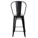 D2.DESIGN Stołek barowy Hoker Paris Back czarny inspirowany Tolix Krzesło barowe 66cm metal do domu i do lokalu D2.DESIGN Stołek barowy Hoker Paris Back czarny inspirowany Tolix Krzesło barowe 66cm metal do domu i do lokalu