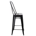 D2.DESIGN Stołek barowy Hoker Paris Back czarny inspirowany Tolix Krzesło barowe 66cm metal do domu i do lokalu D2.DESIGN Stołek barowy Hoker Paris Back czarny inspirowany Tolix Krzesło barowe 66cm metal do domu i do lokalu